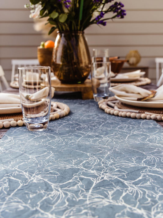 Hibiscus Cotton Table Runner
