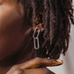 Double Link Silver Drop Earrings