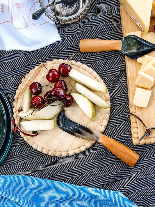 Wood and Horn Cheese Knives