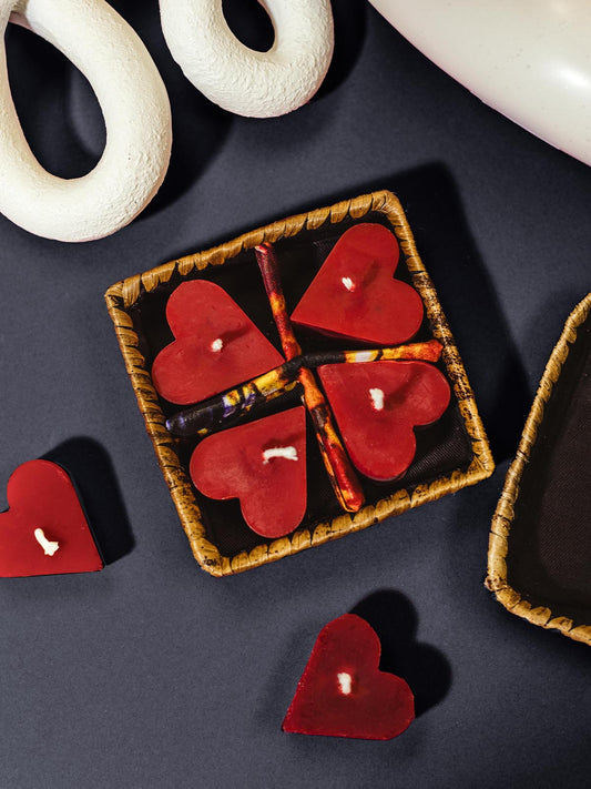 Beeswax Heart Candle Set