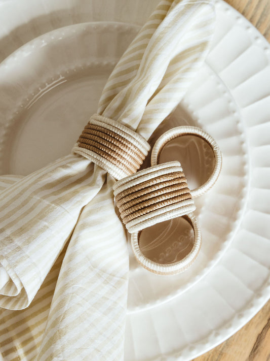 Hand Woven Natural Sisal Napkin Rings Set