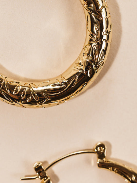 Leaf of Awareness Hoop Earrings