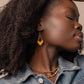 Boho Diamond-Shaped Yellow Earrings