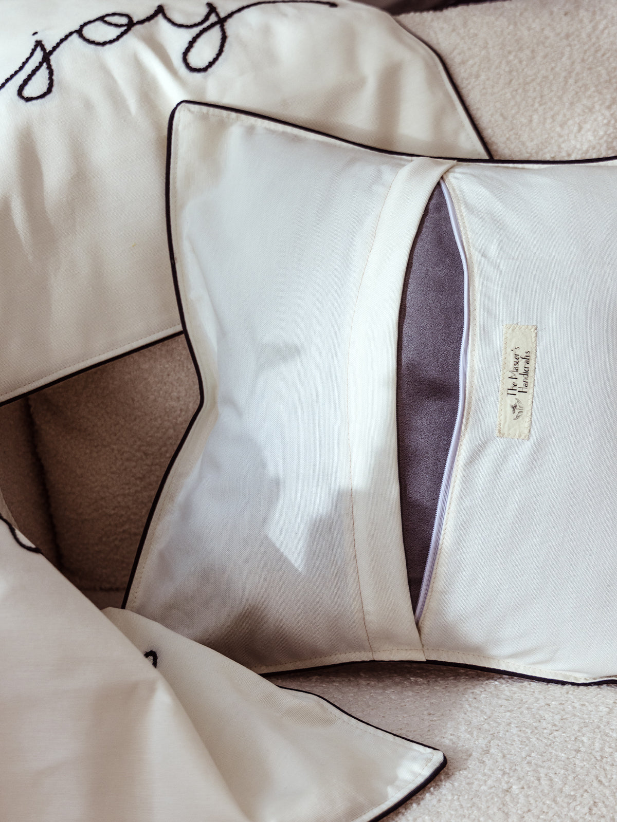 Peace Embroidered Pillow Cover