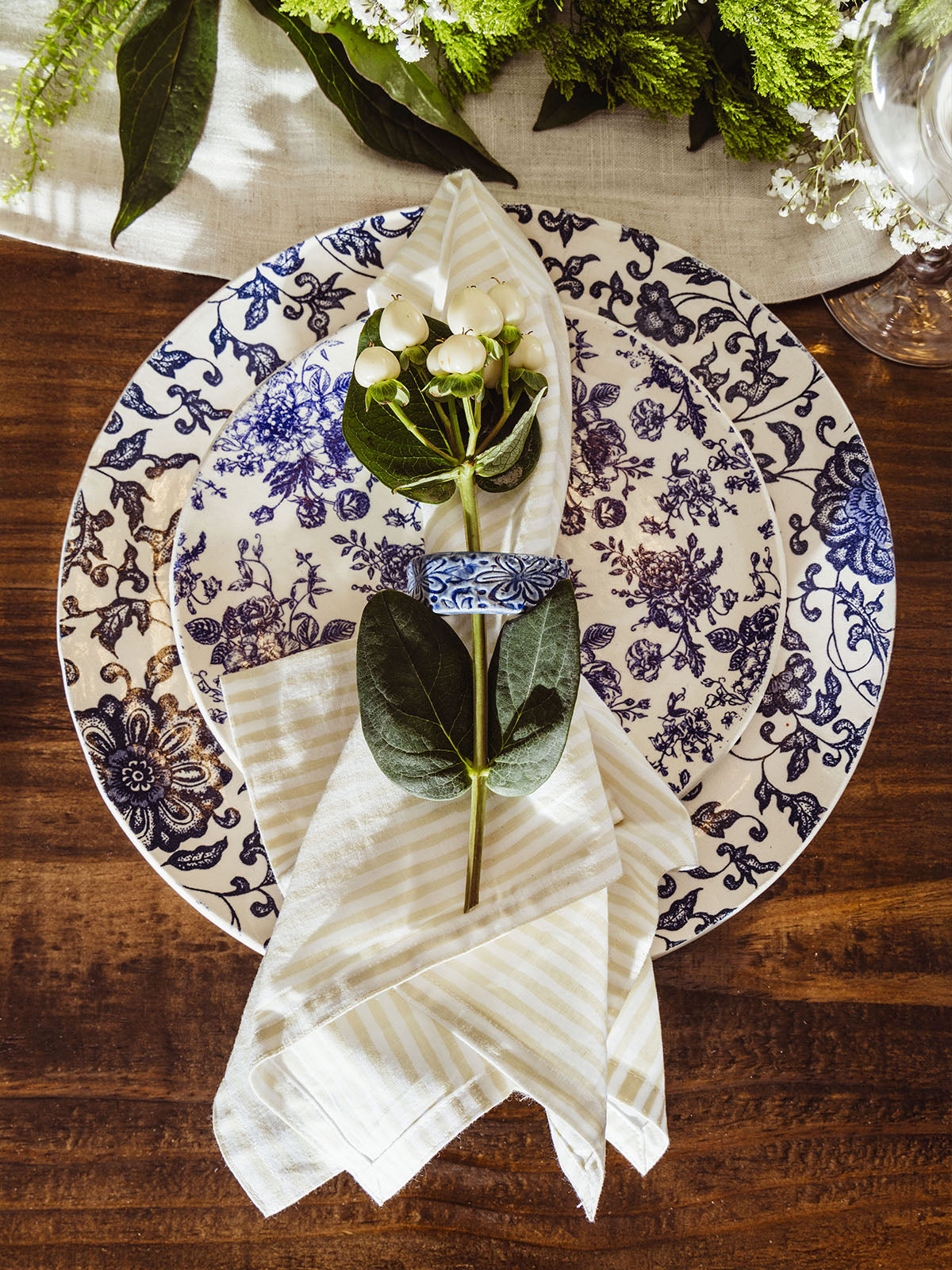 Garden Party Block Printed Stripe Napkin Set