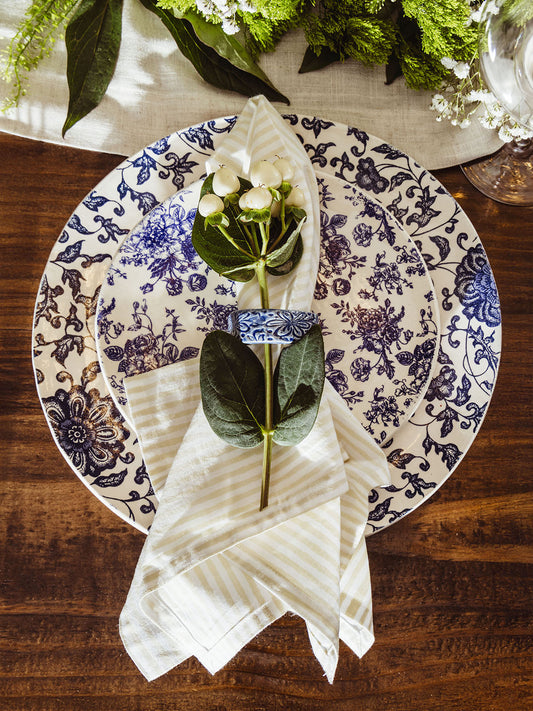 Garden Party Block Printed Stripe Napkin Set