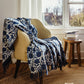 Indigo Fields Blue Throw Blanket
