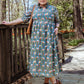 Teal Somerset Block Print Cotton Dress