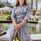 Tangerine Astra Block Print Cotton Dress