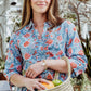Tangerine Astra Block Print Cotton Dress