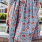 Tangerine Astra Block Print Cotton Dress