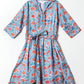 Tangerine Astra Block Print Cotton Dress