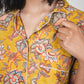 Canary Blooms Block Print Pajama Shorts Set