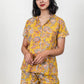 Canary Blooms Block Print Pajama Shorts Set