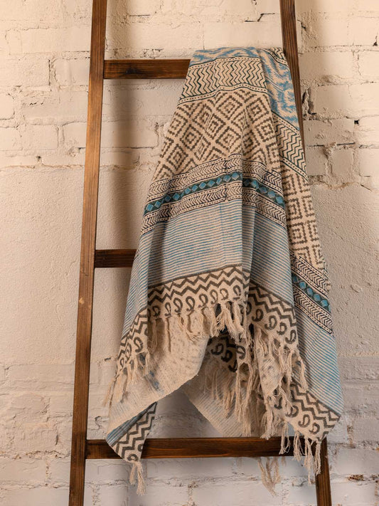Seaside Stripes Patterned Throw Blanket