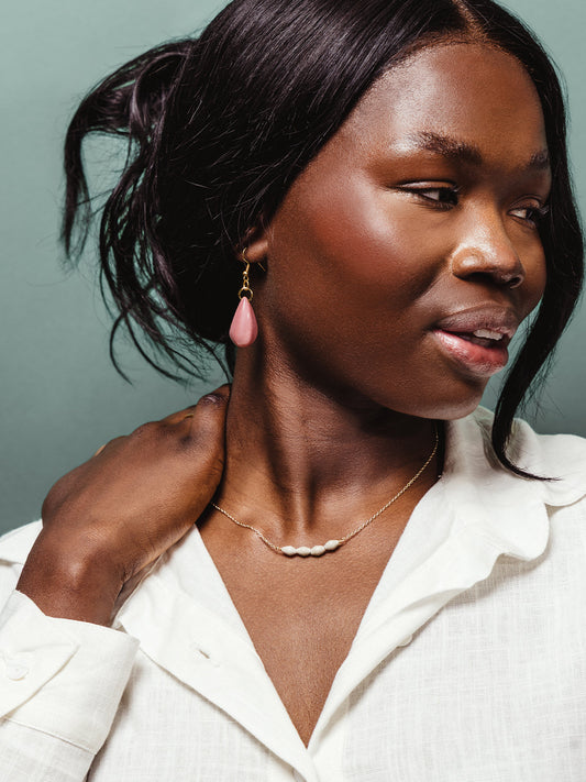 Pink Teardrop Earrings