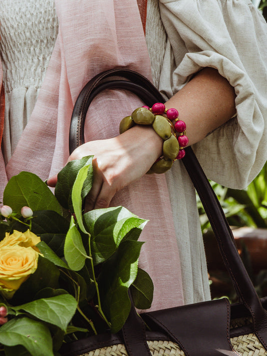 Pink and Gold Bracelet