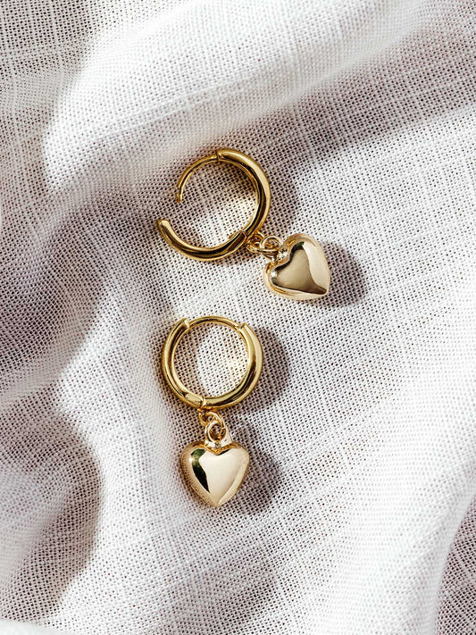 Kaila Gold Heart Hoop Earrings