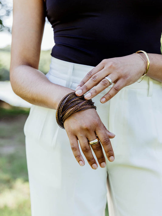 Bold & Beautiful in Bronze- Brass Bangle Bracelet