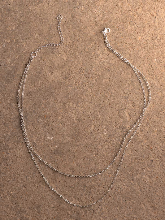 Coquette Silver Layered Necklace Set (Interchangeable)
